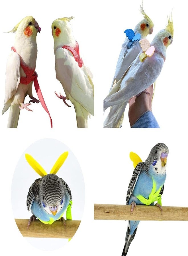 FORZENA Birds Adjustable Harness and Leash, Parrot Outdoor Flying Training Traction Rope Straps with Cute Wing for Small Animal Birds, Parrots, Pigeons, Lizard, Turtles (S,Yellow) - Image 5